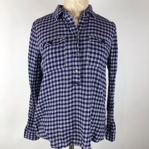 Madewell Plaid Button Shirt Blue checkered